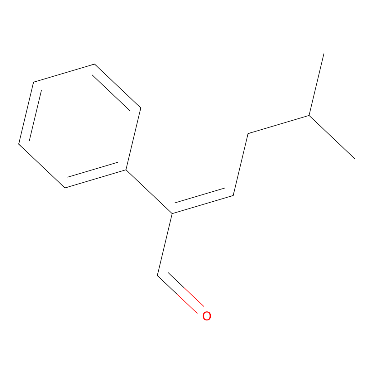 5-Methyl-2-phenyl-2-hexenal molecular structure, CAS 21834-92-4