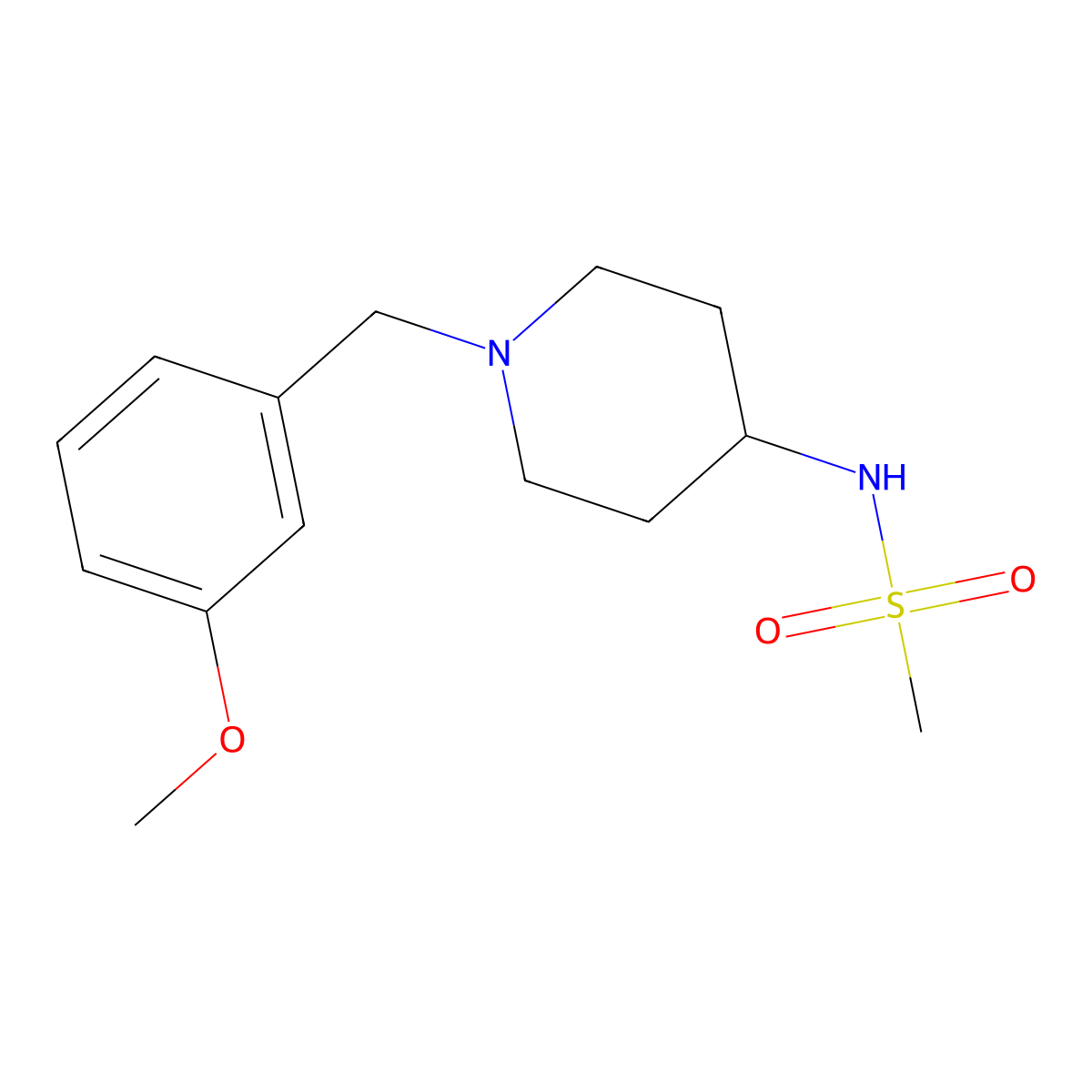 N-{1-[(3-methoxyphenyl)methyl]piperidin-4-yl}methanesulfonamide molecular structure, CAS 2183437-77-4
