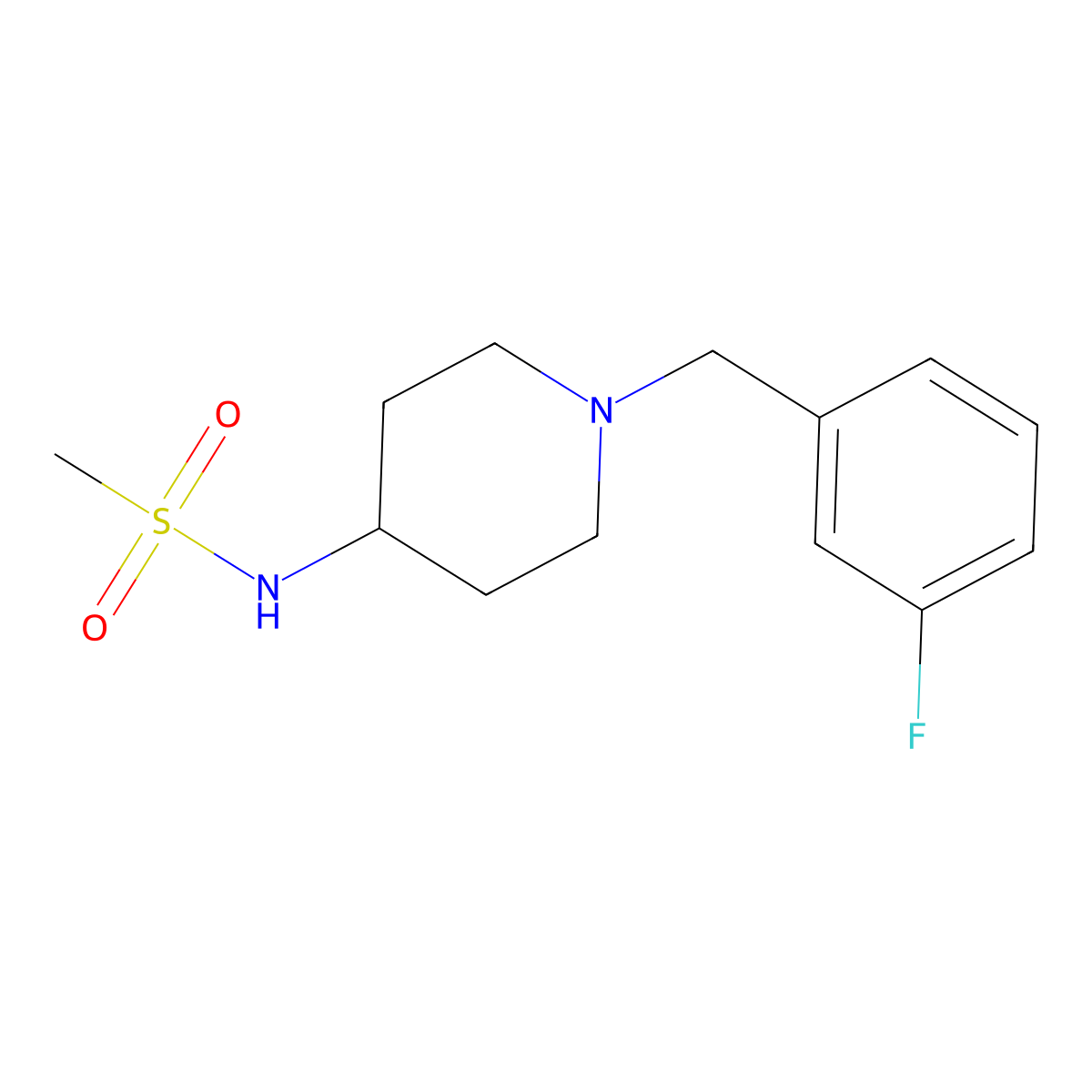 N-{1-[(3-fluorophenyl)methyl]piperidin-4-yl}methanesulfonamide molecular structure, CAS 2183437-79-6