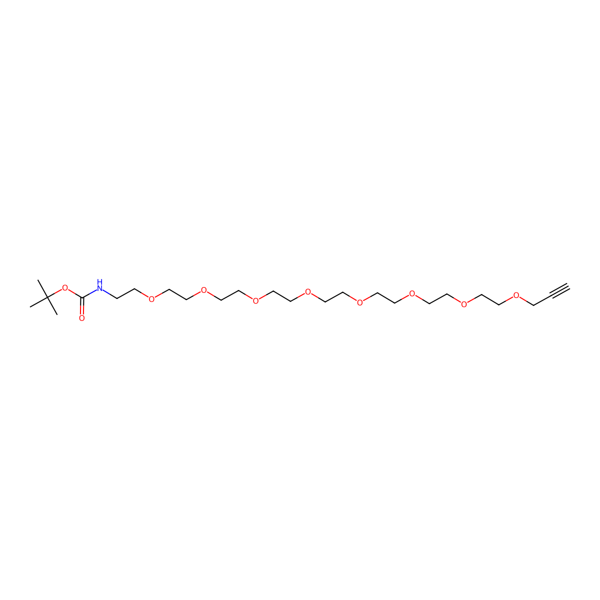 t-Boc-N-Amido-PEG8-propargyl molecular structure, CAS 2183440-31-3
