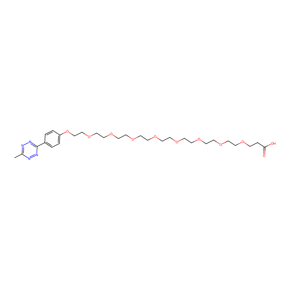 Methyltetrazine-PEG8-acid molecular structure, CAS 2183440-33-5