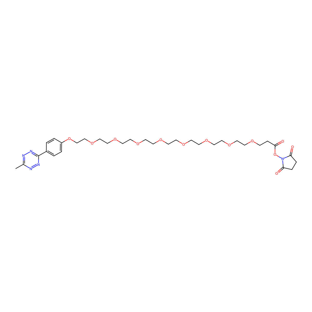 Methyltetrazine-PEG8-NHS ester molecular structure, CAS 2183440-34-6