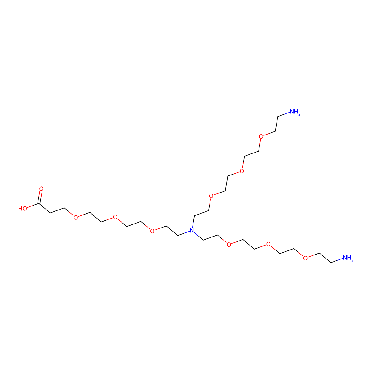 N-(acid-PEG3)-N-bis(PEG3-amine) molecular structure, CAS 2183440-35-7