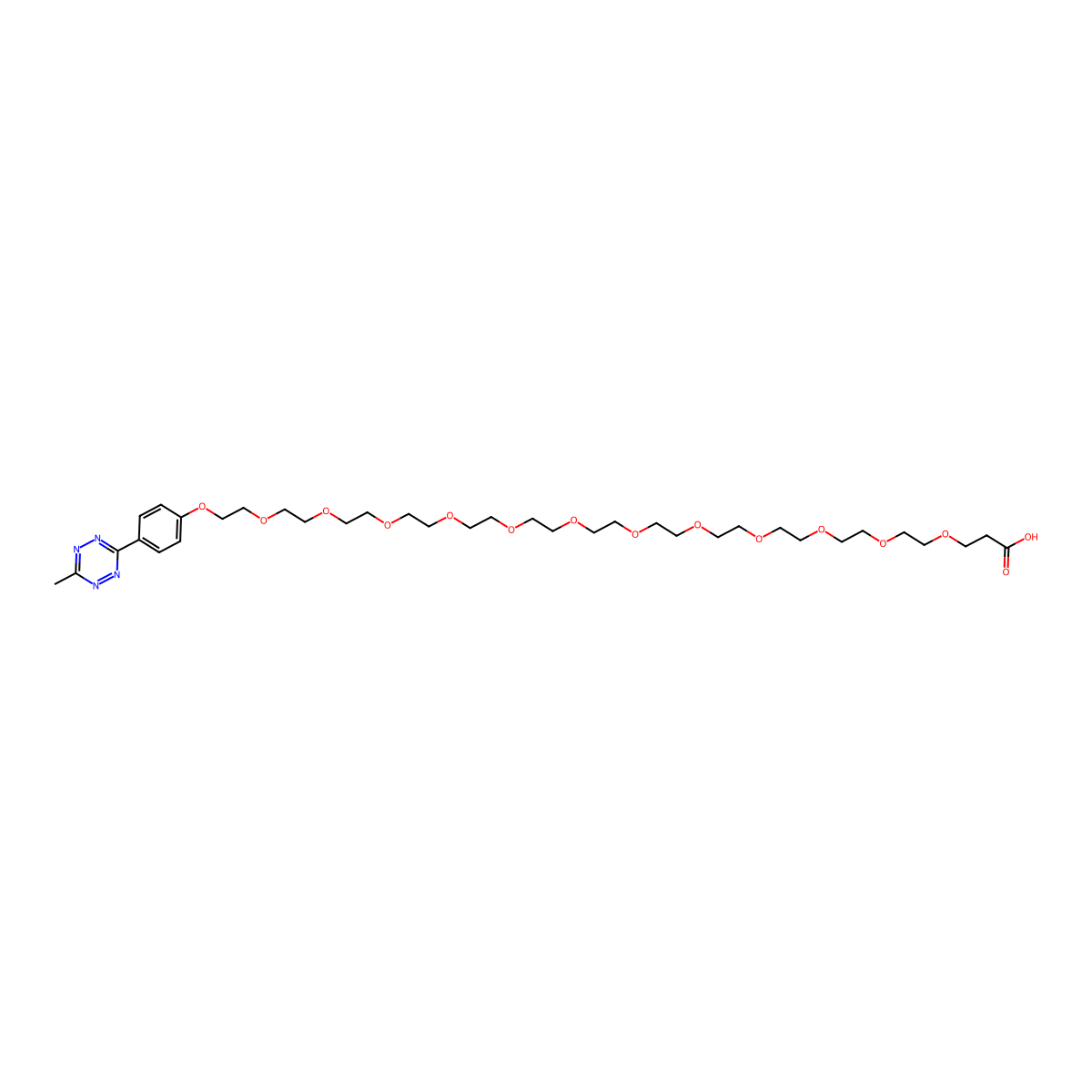 Methyltetrazine-PEG12-acid molecular structure, CAS 2183440-39-1