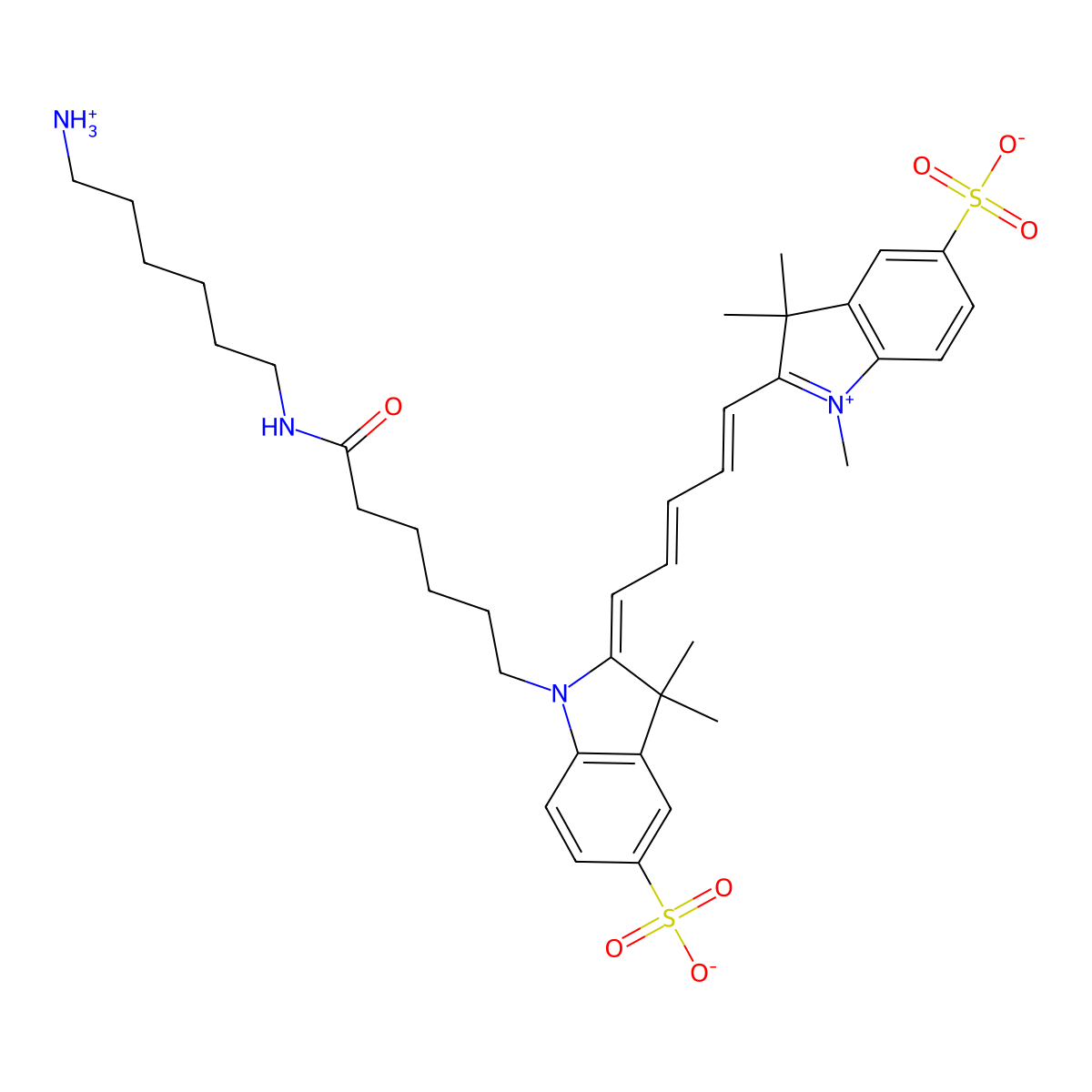 Sulfo-Cyanine5 amine molecular structure, CAS 2183440-44-8