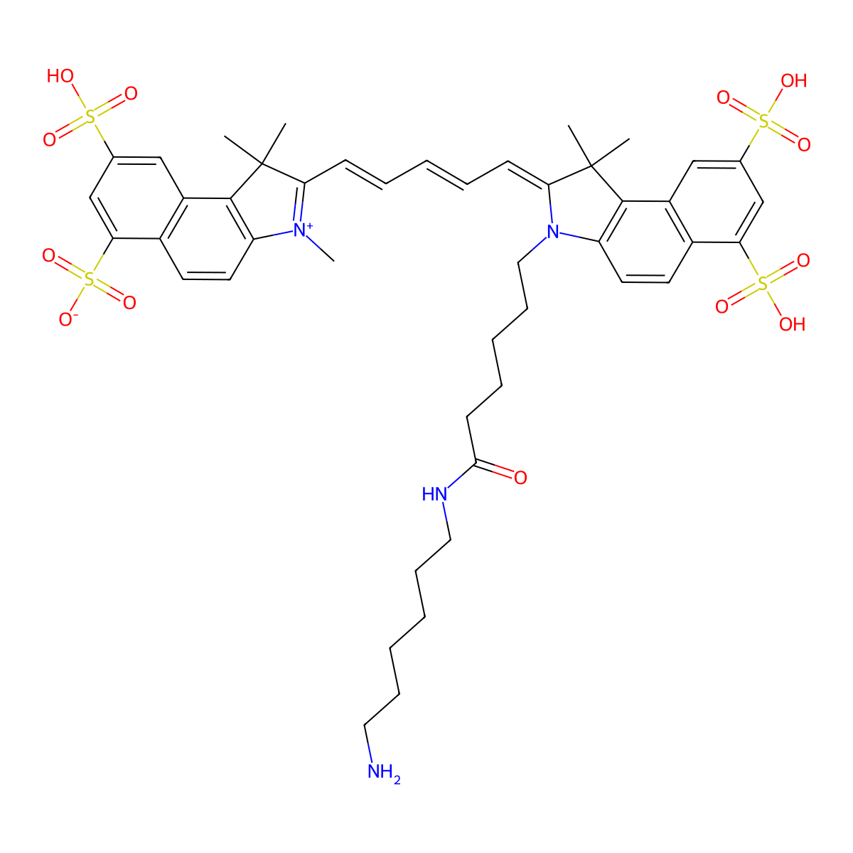 Sulfo-Cyanine5.5 amine molecular structure, CAS 2183440-45-9