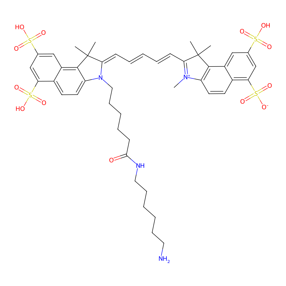 Sulfo-Cyanine5.5 amine molecular structure, CAS 2183440-45-9
