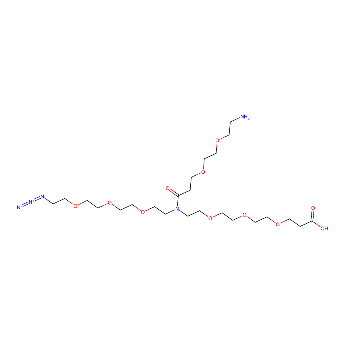 N-(Azido-PEG3)-N-(PEG2-amine)-PEG3-acid molecular structure, CAS 2183440-70-0