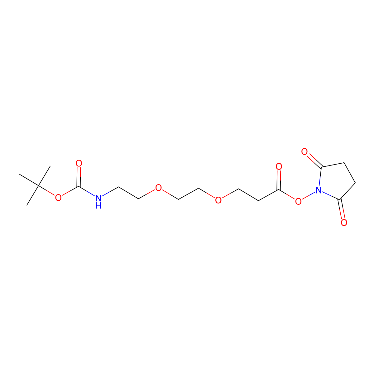 t-Boc-N-amido-PEG2-NHS ester molecular structure, CAS 2183440-73-3