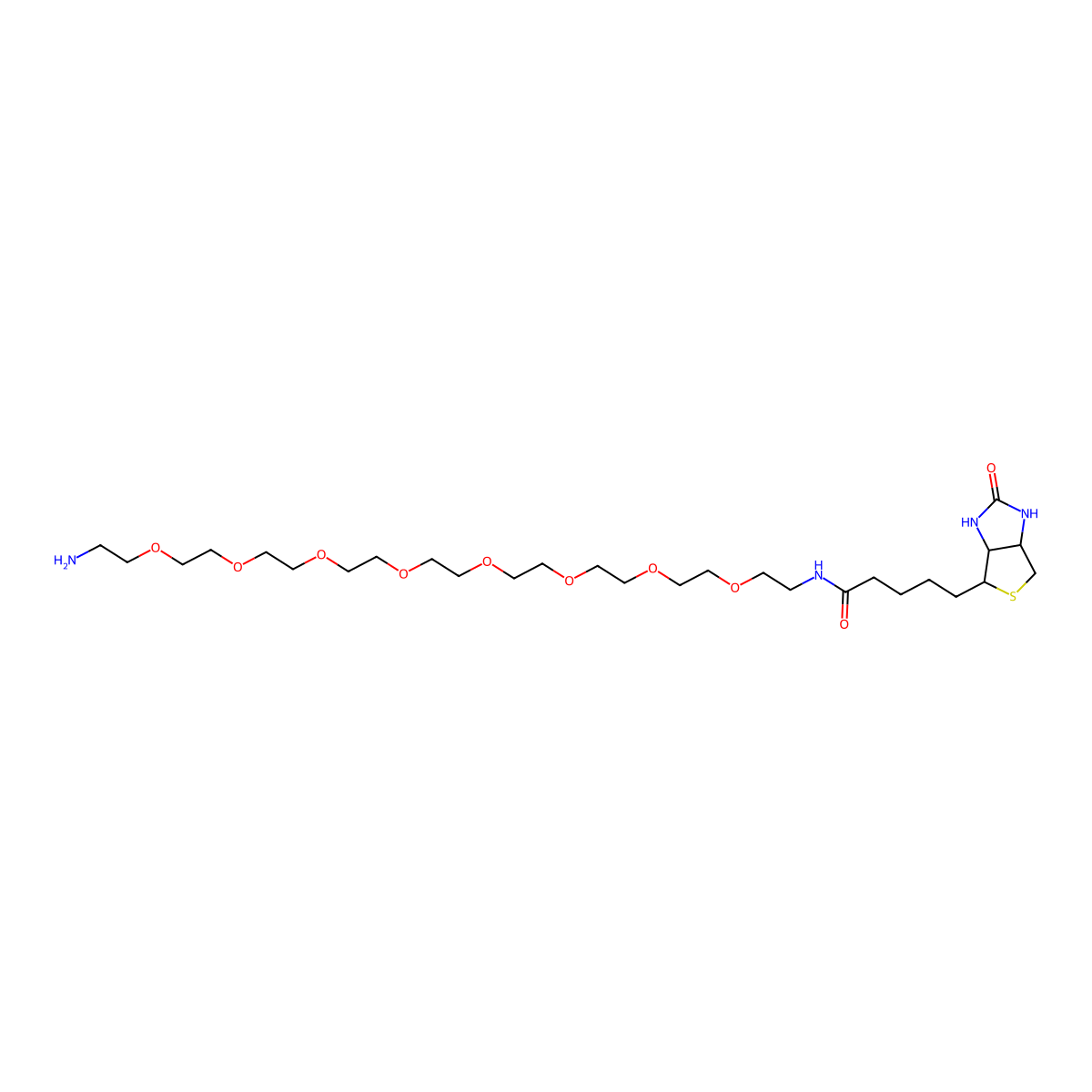 Biotin-PEG8-amine molecular structure, CAS 2183447-27-8