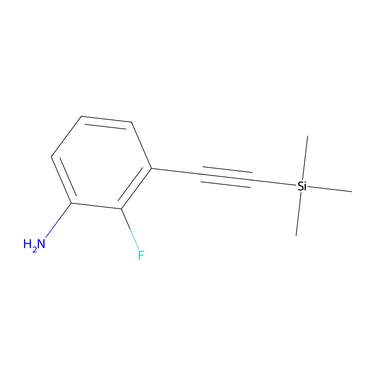 2-Fluoro-3-((trimethylsilyl)ethynyl)aniline molecular structure, CAS 2183474-51-1