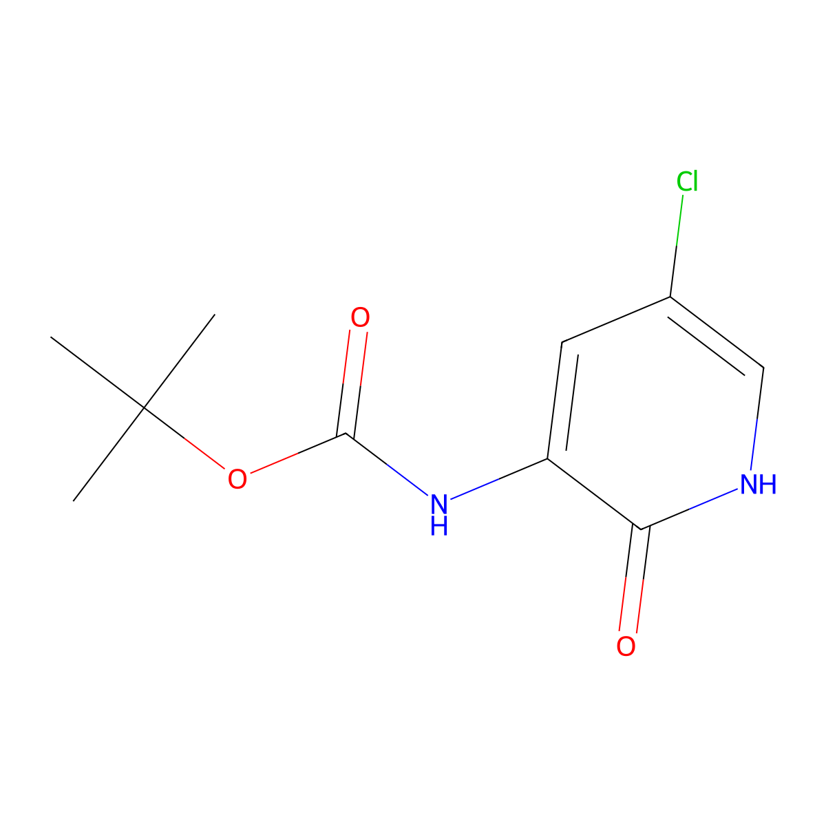 tert-butyl N-(5-chloro-2-hydroxypyridin-3-yl)carbamate molecular structure, CAS 2183474-78-2
