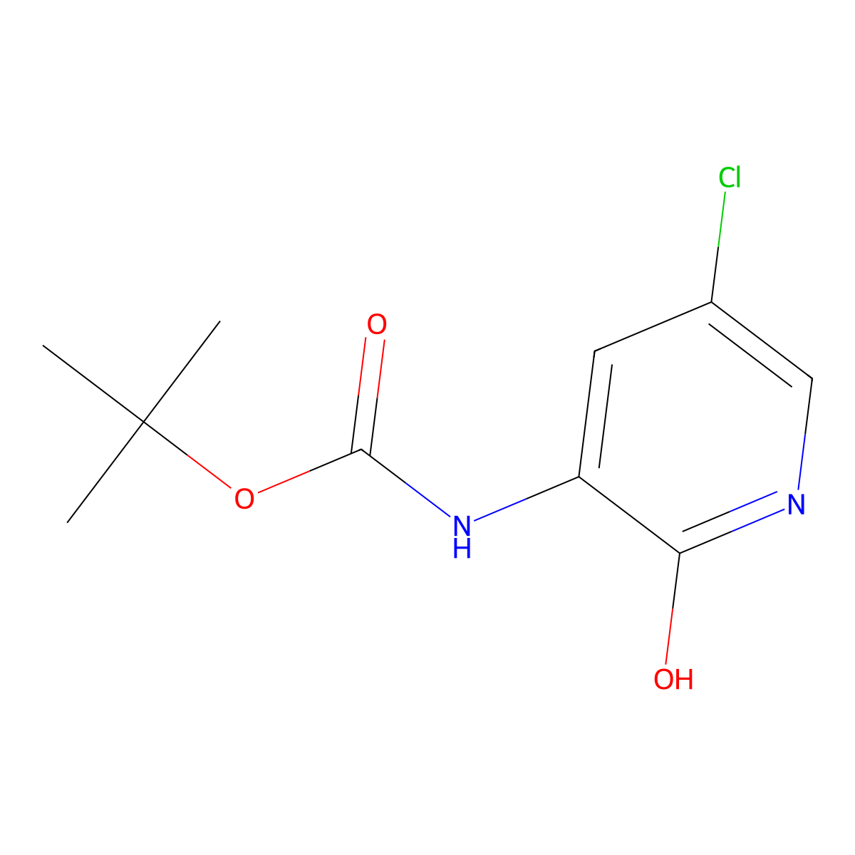 tert-butyl N-(5-chloro-2-hydroxypyridin-3-yl)carbamate molecular structure, CAS 2183474-78-2