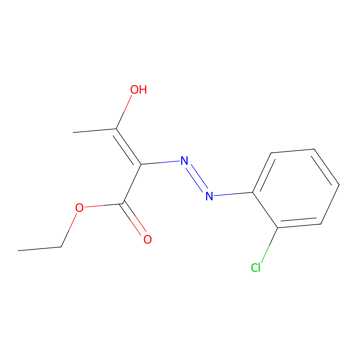 2-((2-Chloro-phenyl)-hydrazono)-3-oxo-butyric acid ethyl ester molecular structure, CAS 21836-30-6