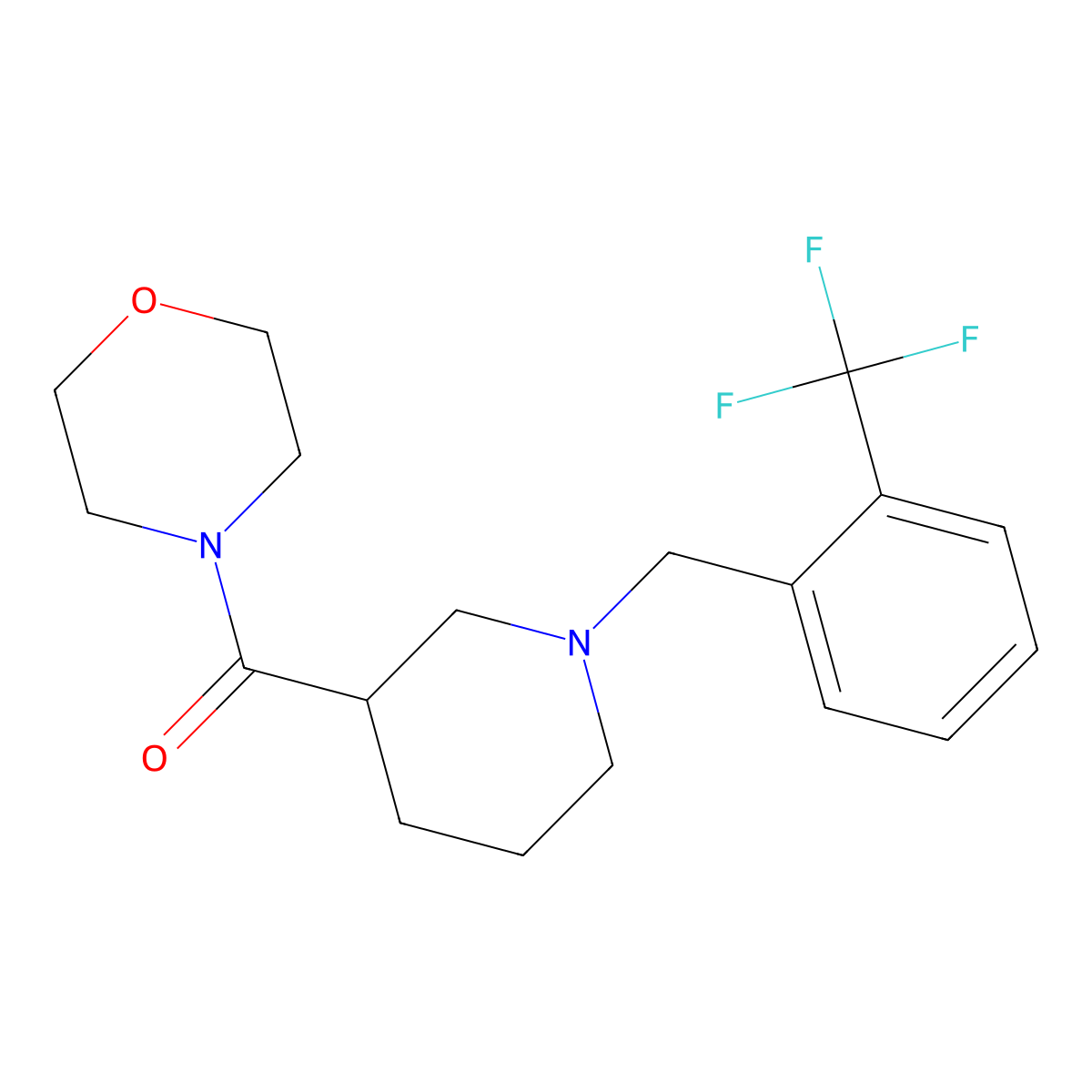 4-(1-{[2-(Trifluoromethyl)phenyl]methyl}piperidine-3-carbonyl)morpholine molecular structure, CAS 2183646-71-9