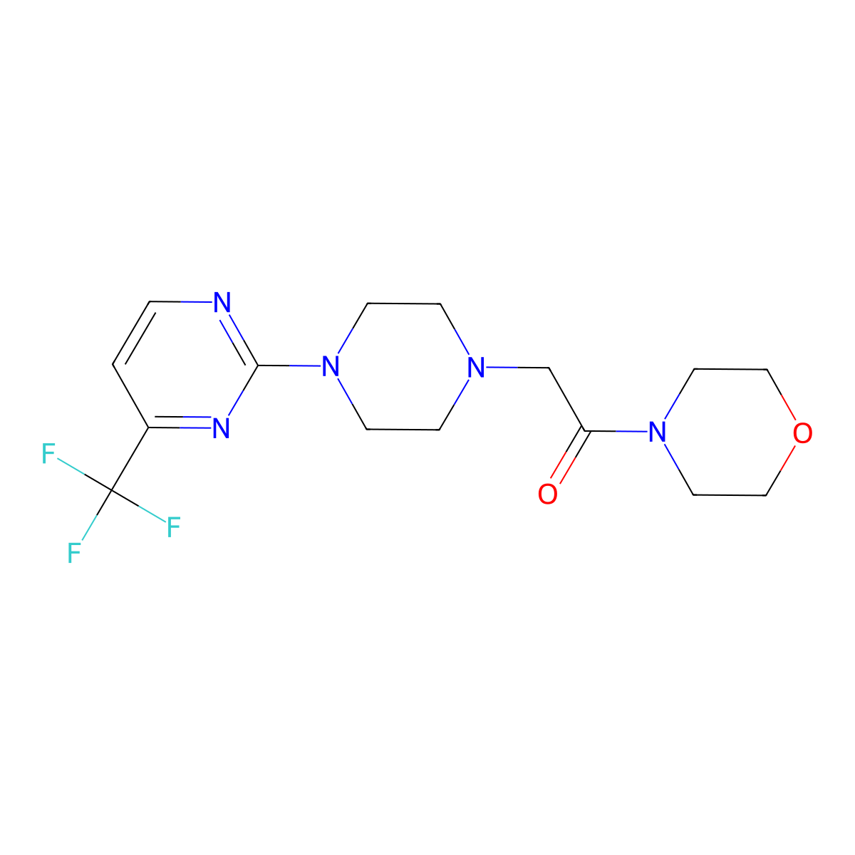 1-(Morpholin-4-yl)-2-{4-[4-(trifluoromethyl)pyrimidin-2-yl]piperazin-1-yl}ethan-1-one molecular structure, CAS 2183662-18-0