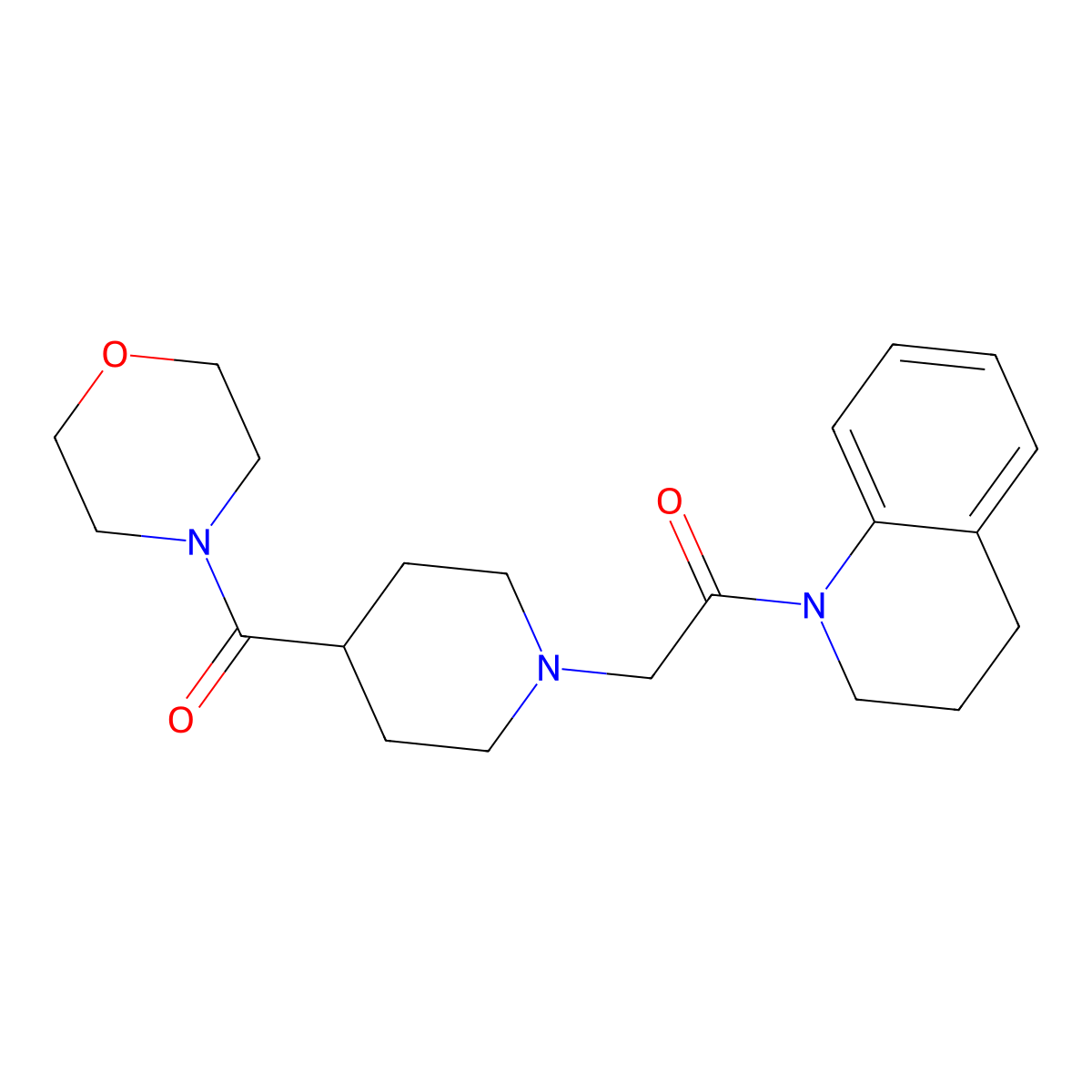 2-[4-(Morpholine-4-carbonyl)piperidin-1-yl]-1-(1,2,3,4-tetrahydroquinolin-1-yl)ethan-1-one molecular structure, CAS 2183750-24-3