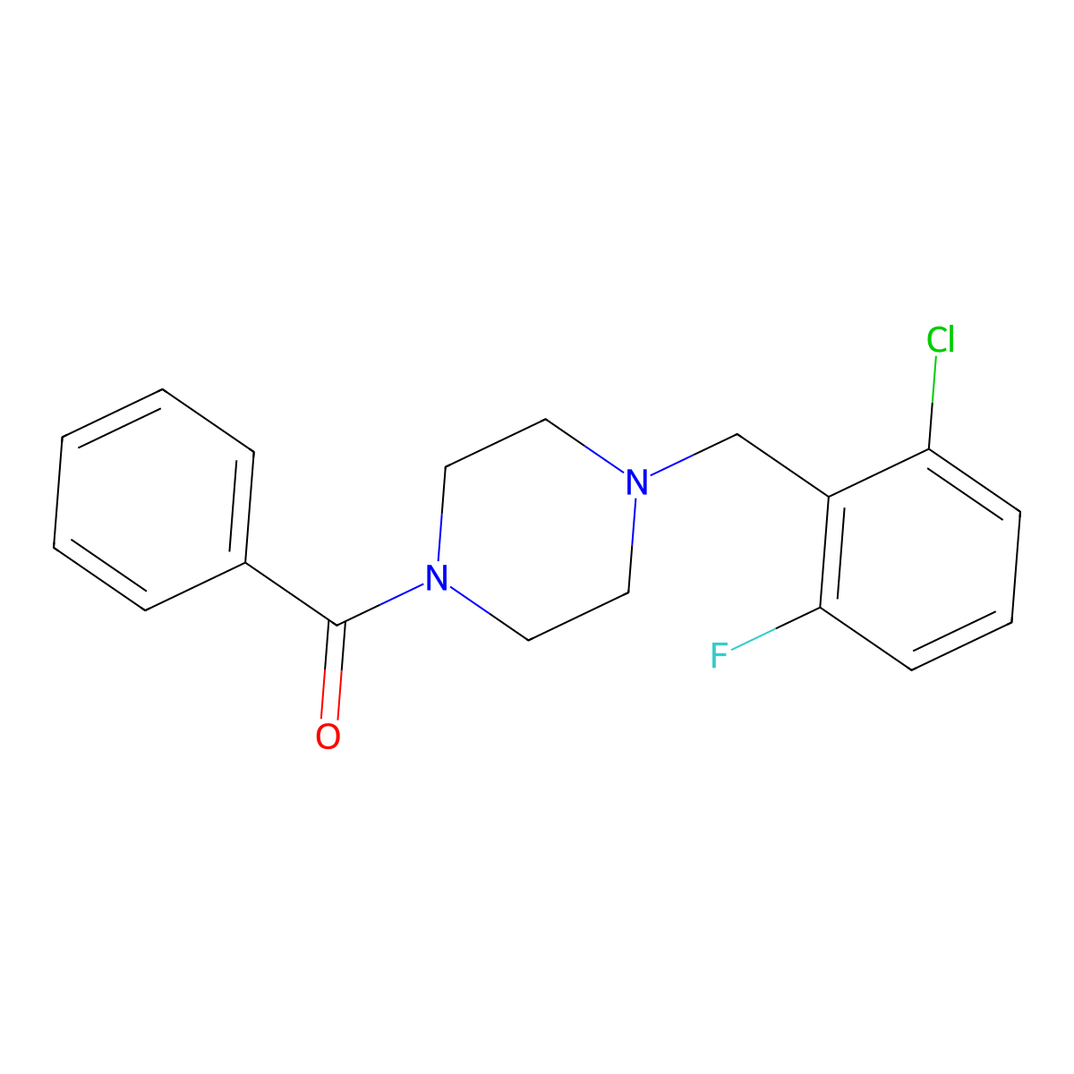 1-Benzoyl-4-[(2-chloro-6-fluorophenyl)methyl]piperazine molecular structure, CAS 2183766-47-2
