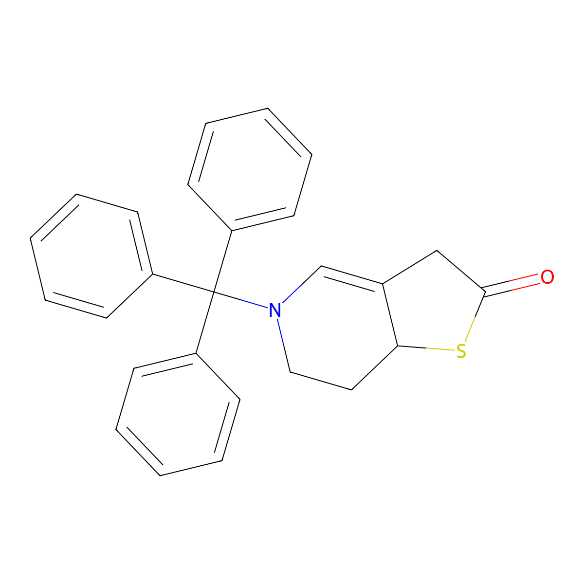 5-Trityl-5,6,7,7a-tetrahydrothieno[3,2-c]pyridin-2(3H)-one molecular structure, CAS 2183777-60-6