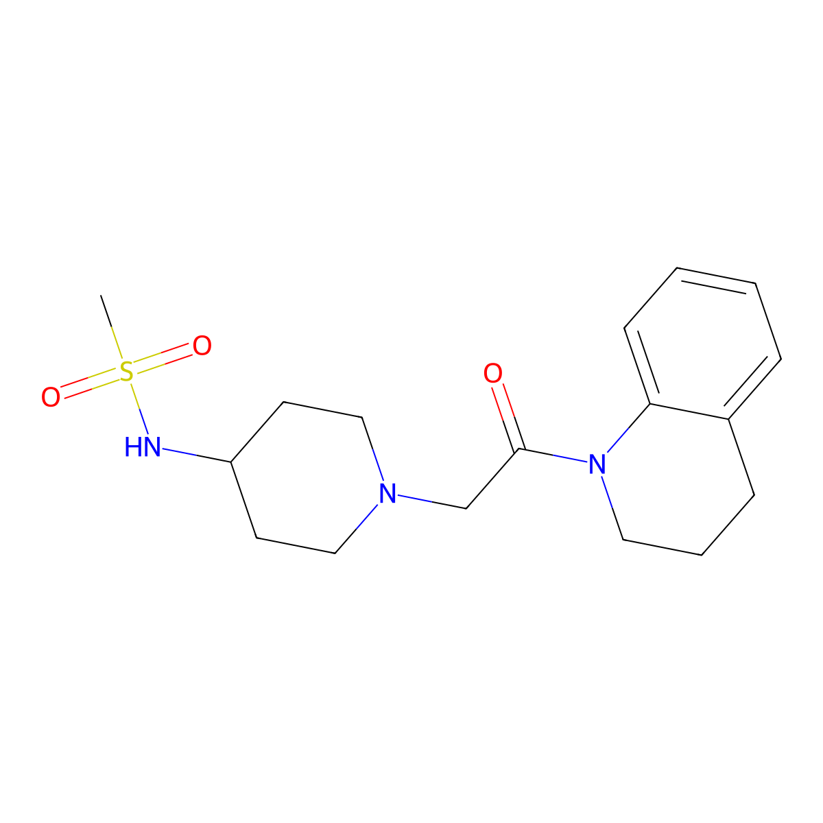 N-{1-[2-oxo-2-(1,2,3,4-tetrahydroquinolin-1-yl)ethyl]piperidin-4-yl}methanesulfonamide molecular structure, CAS 2183786-09-4