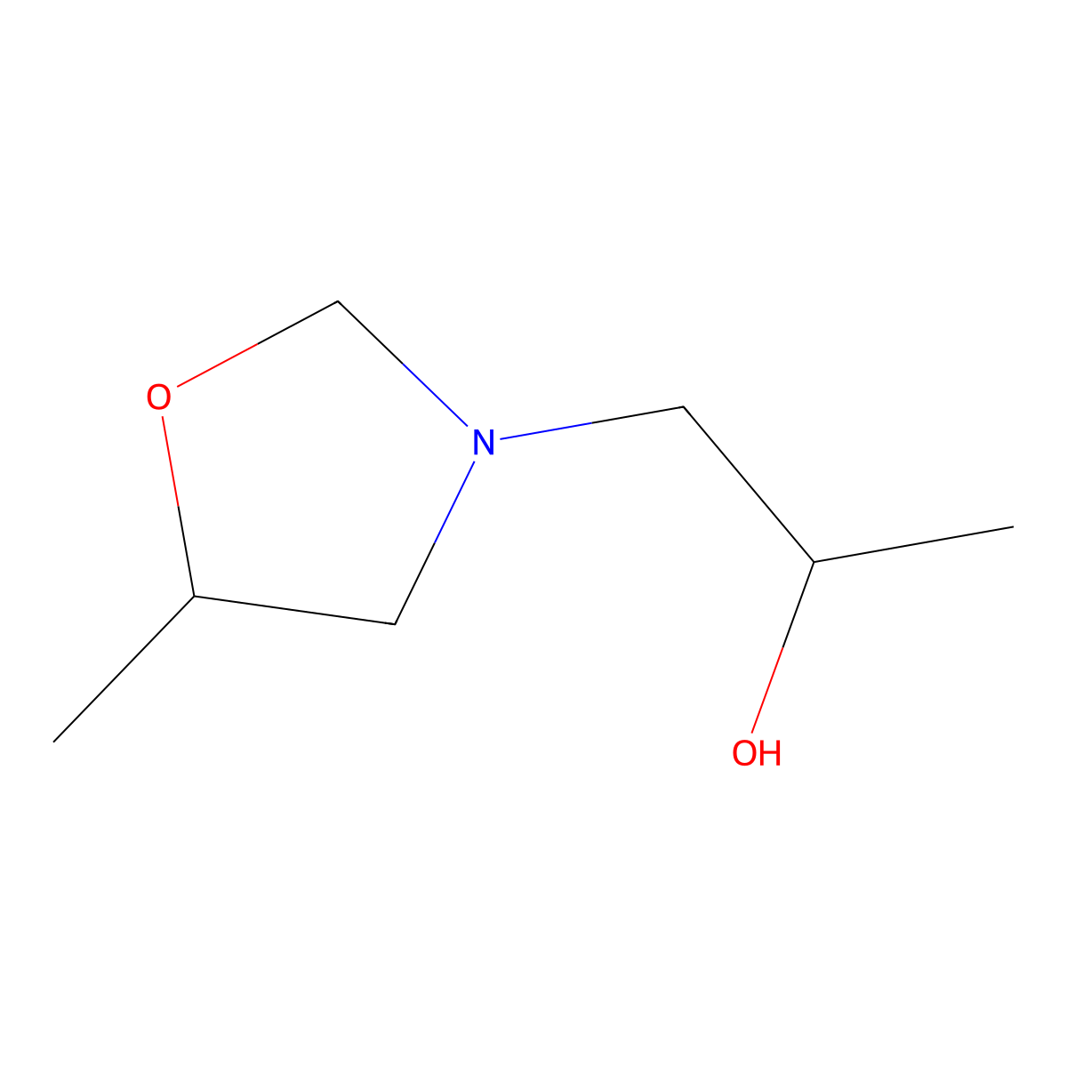 1-(5-Methyl-1,3-oxazolidin-3-yl)propan-2-ol molecular structure, CAS 21838-80-2