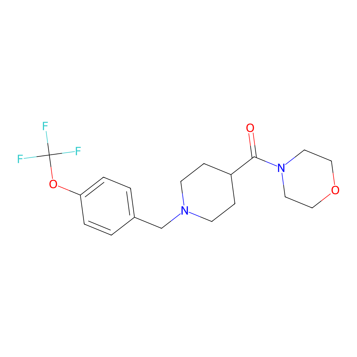 4-(1-{[4-(Trifluoromethoxy)phenyl]methyl}piperidine-4-carbonyl)morpholine molecular structure, CAS 2183807-77-2