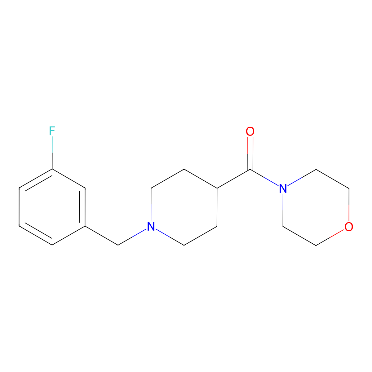 4-{1-[(3-Fluorophenyl)methyl]piperidine-4-carbonyl}morpholine molecular structure, CAS 2183807-87-4