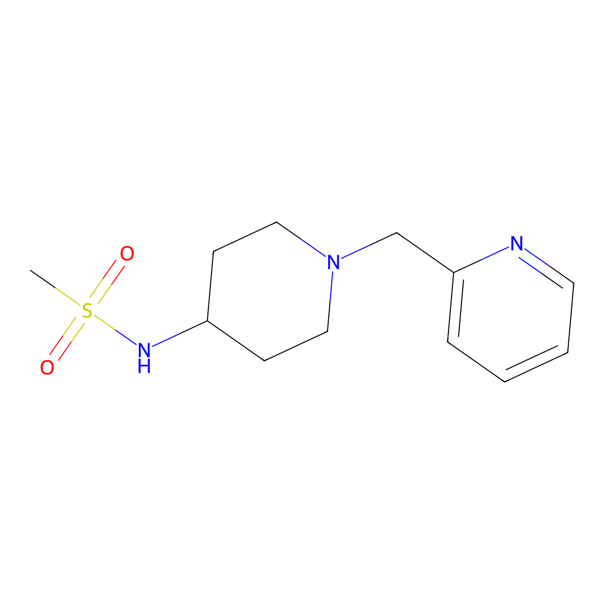 N-{1-[(pyridin-2-yl)methyl]piperidin-4-yl}methanesulfonamide molecular structure, CAS 2183976-24-9
