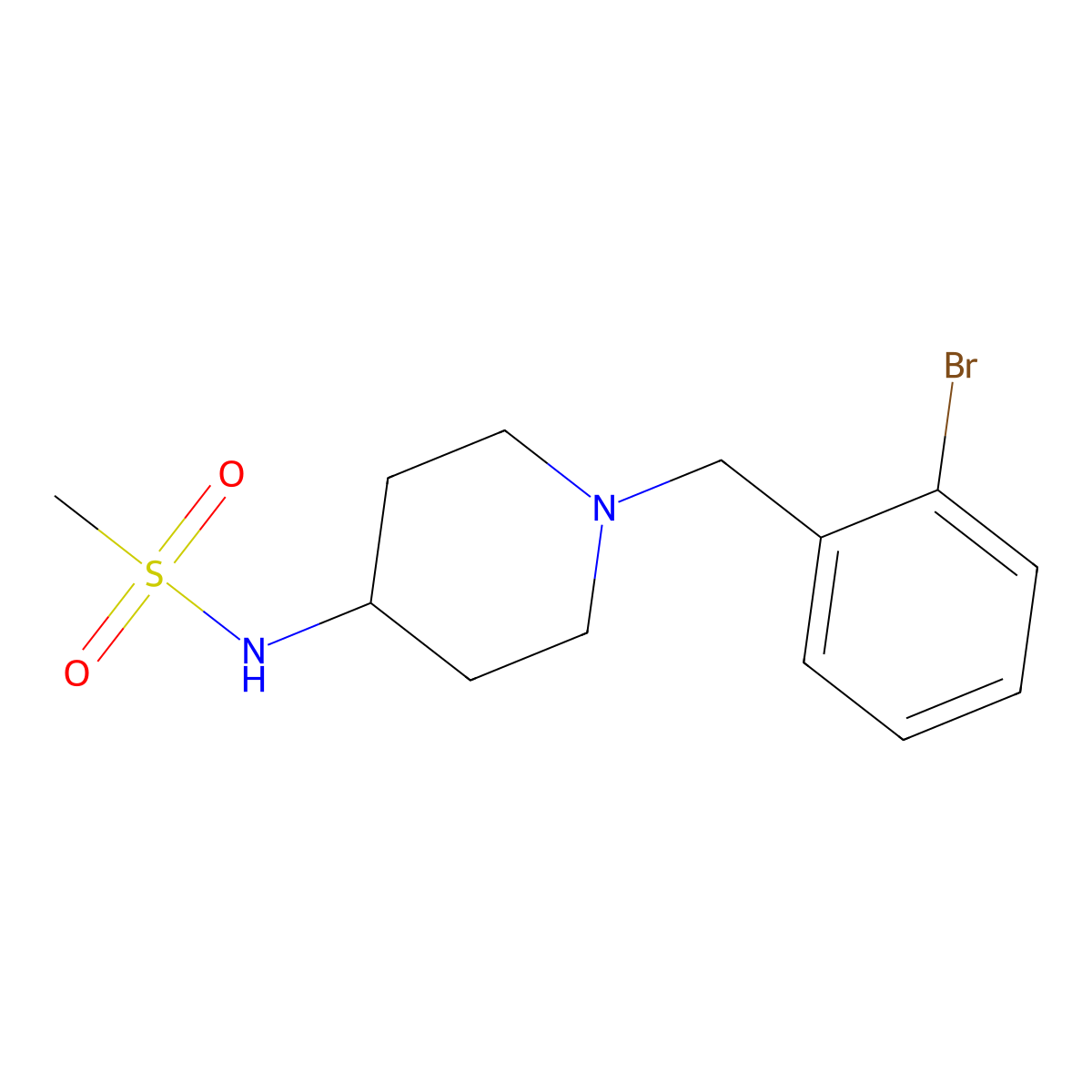 N-{1-[(2-bromophenyl)methyl]piperidin-4-yl}methanesulfonamide molecular structure, CAS 2183986-19-6