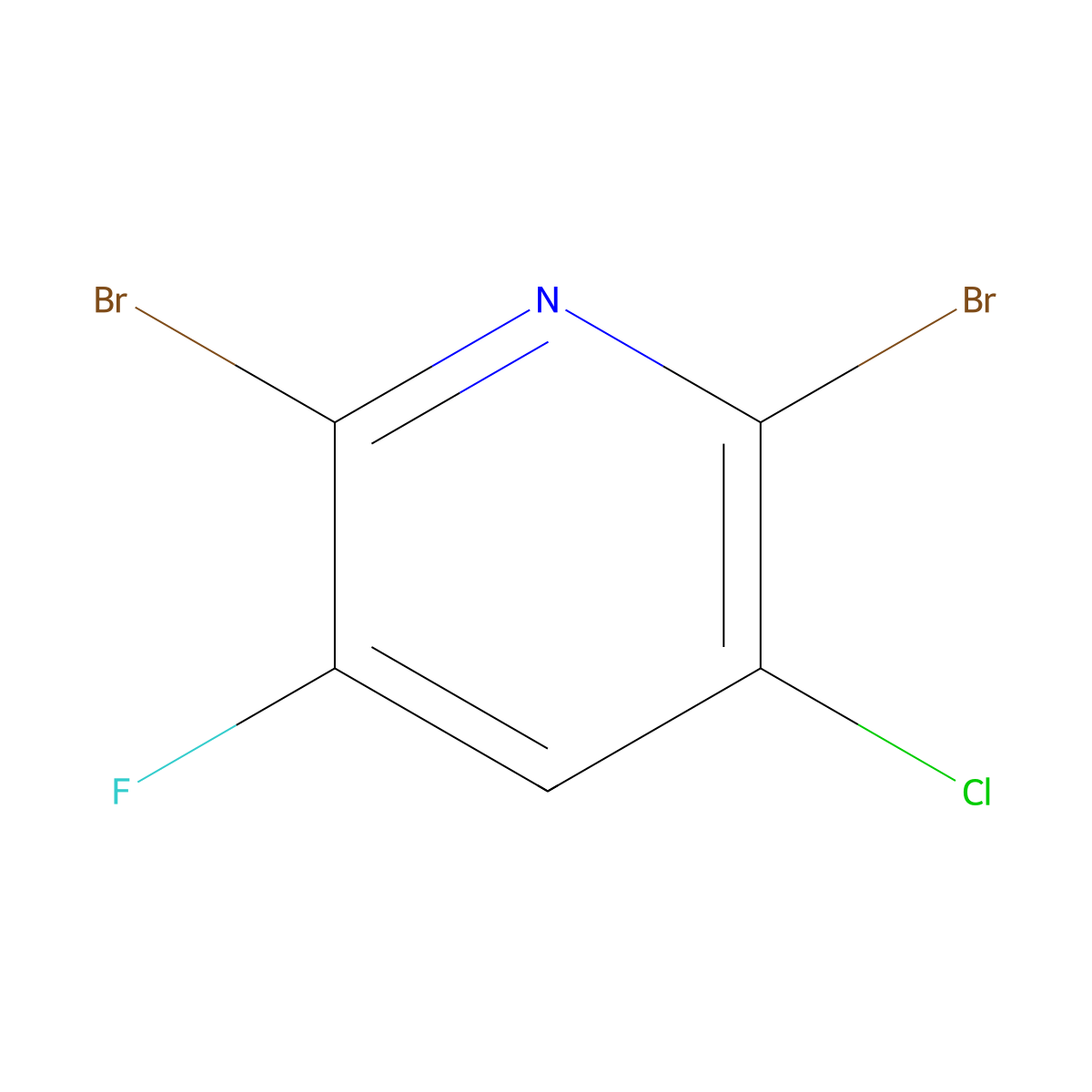 2,6-Dibromo-3-chloro-5-fluoropyridine molecular structure, CAS 2183999-08-6