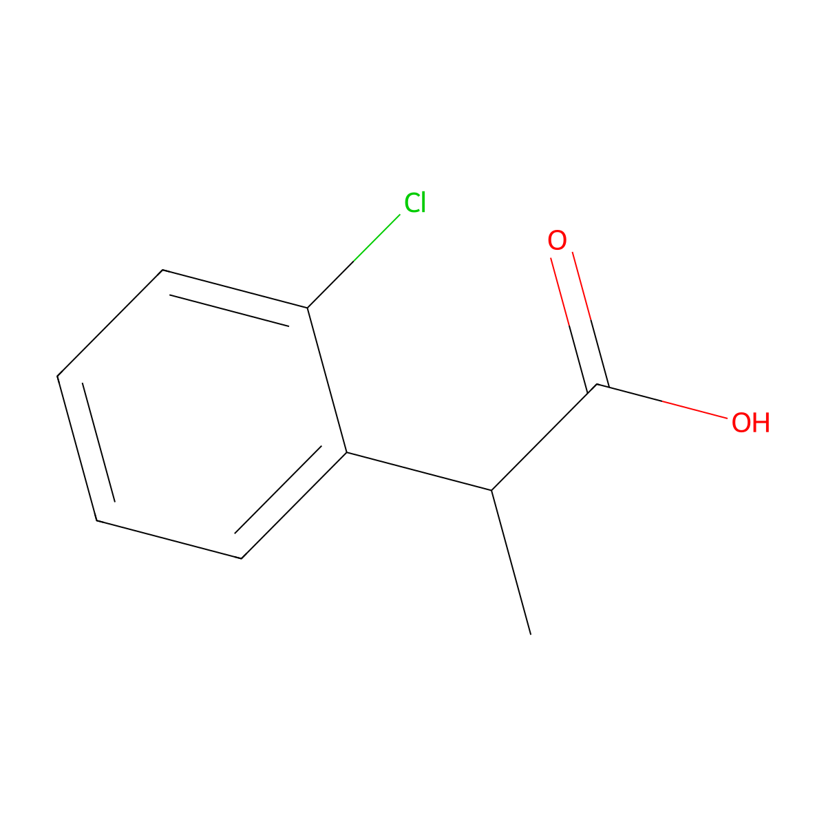 2-(2-Chlorophenyl)propanoic acid molecular structure, CAS 2184-85-2