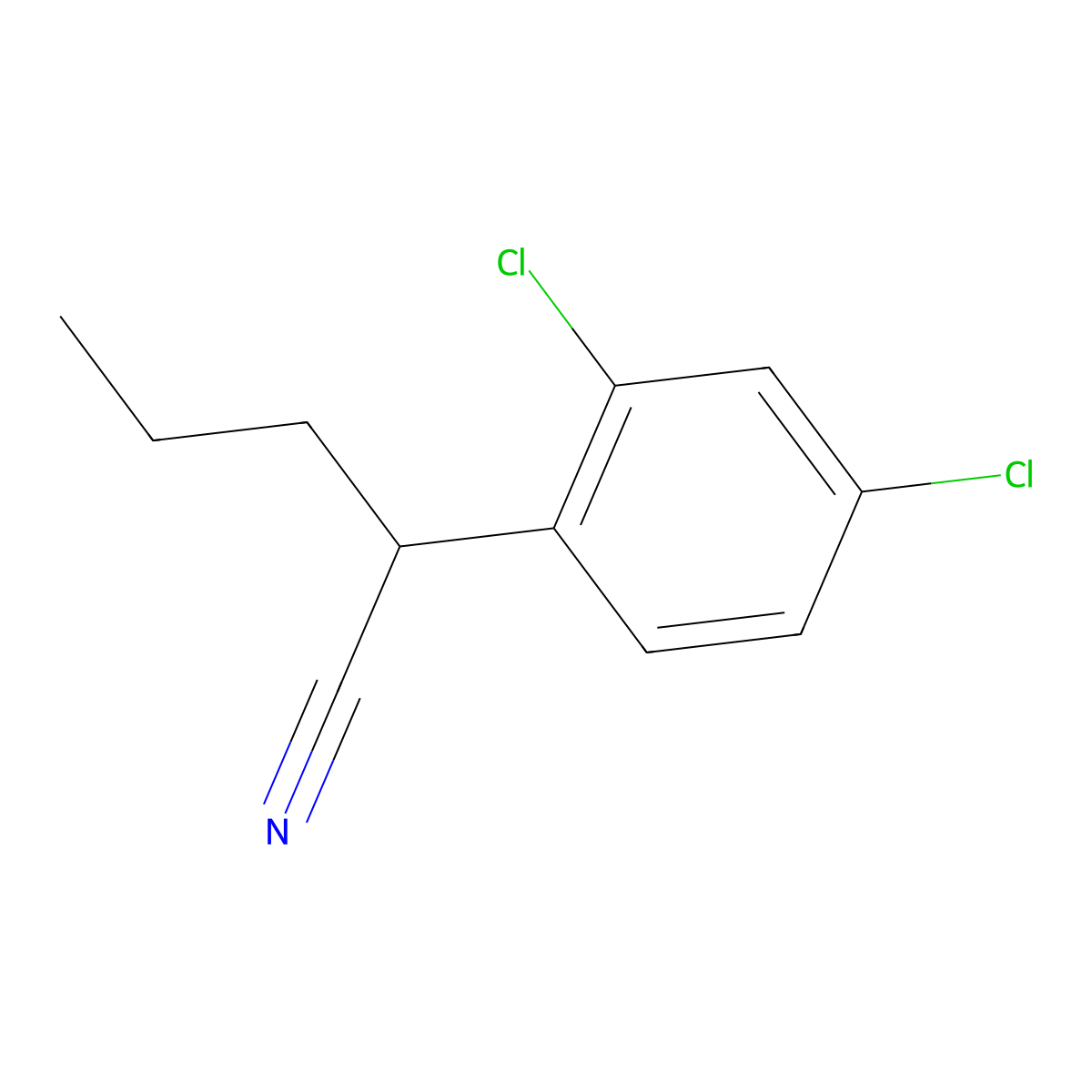 2-(2,4-Dichlorophenyl)pentanenitrile molecular structure, CAS 2184-86-3