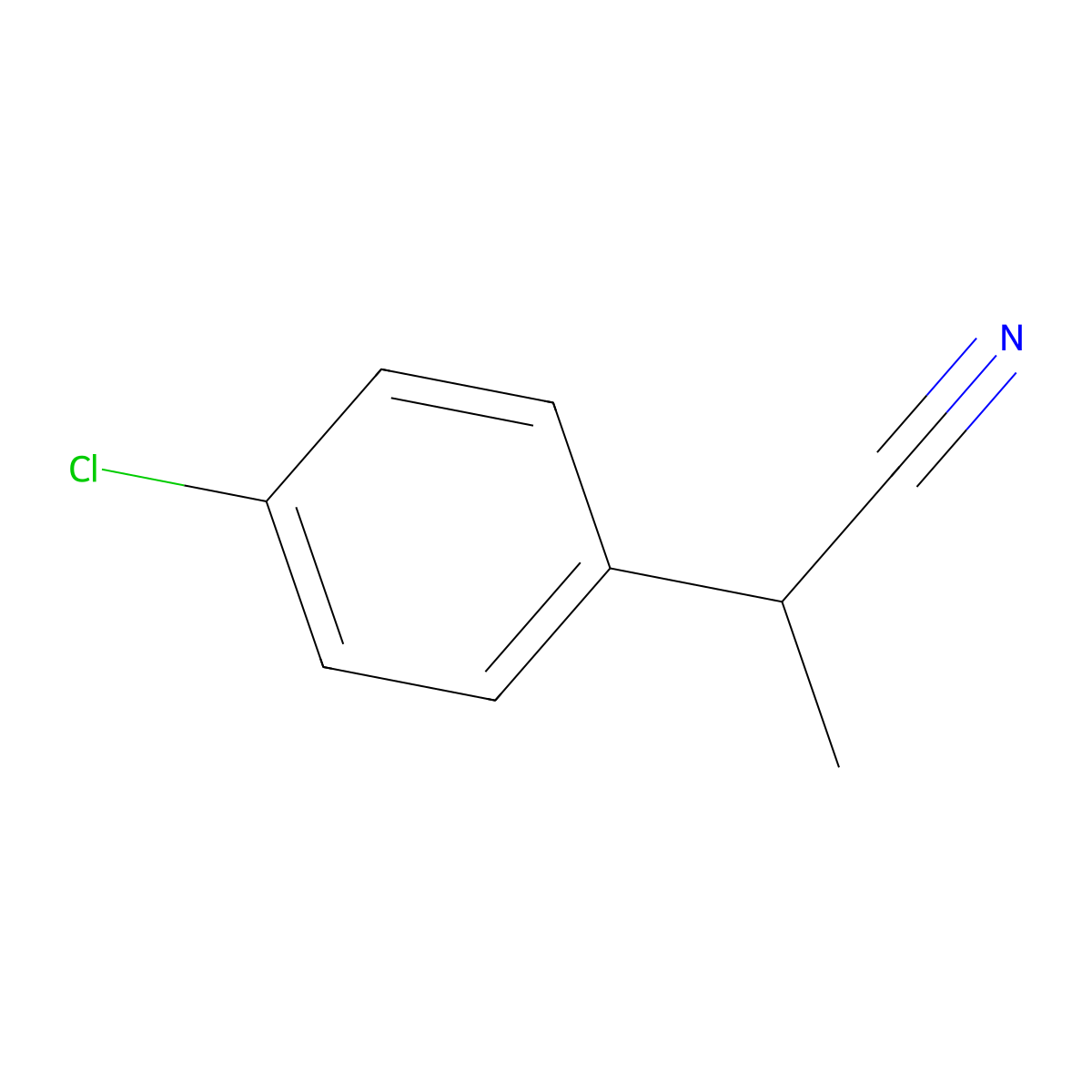 2-(4-Chlorophenyl)propiononitrile molecular structure, CAS 2184-88-5