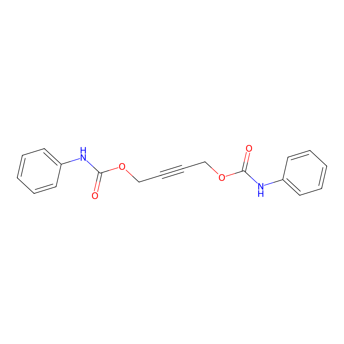 2-Butyne-1,4-diol dicarbanilate molecular structure, CAS 21840-67-5