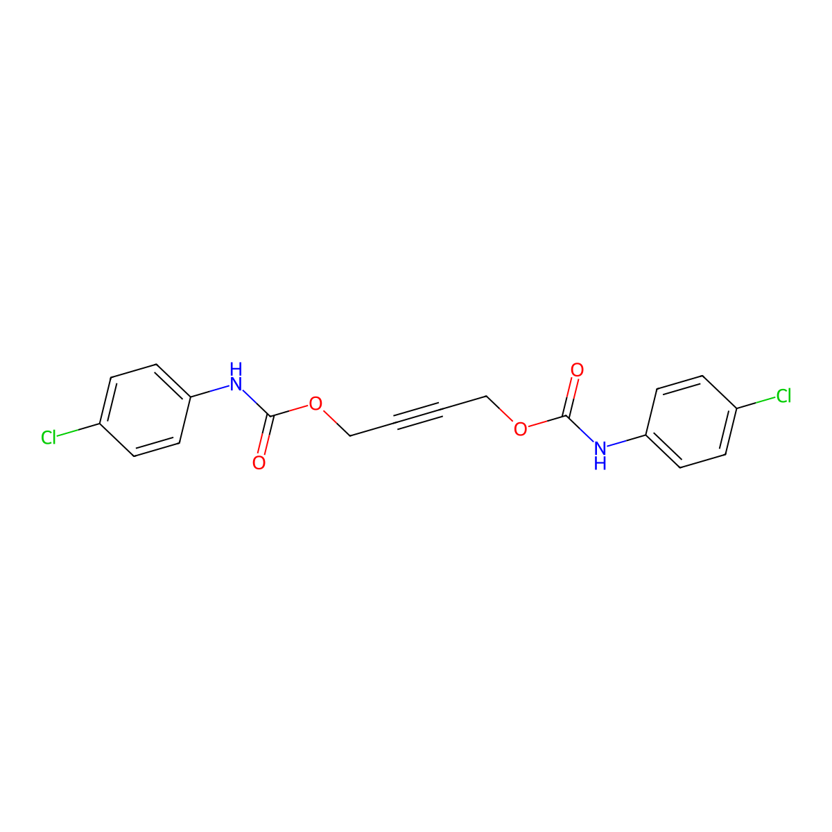 2-Butyne-1,4-diol, bis(p-chlorophenylcarbamate) molecular structure, CAS 21840-68-6