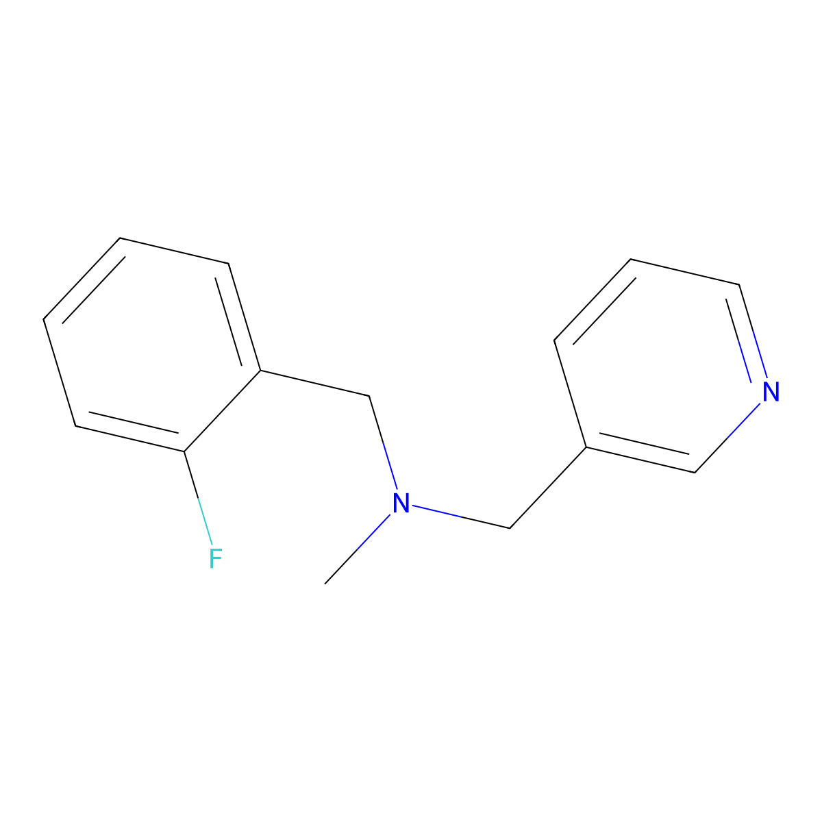 [(2-Fluorophenyl)methyl](methyl)[(pyridin-3-yl)methyl]amine molecular structure, CAS 2184041-56-1