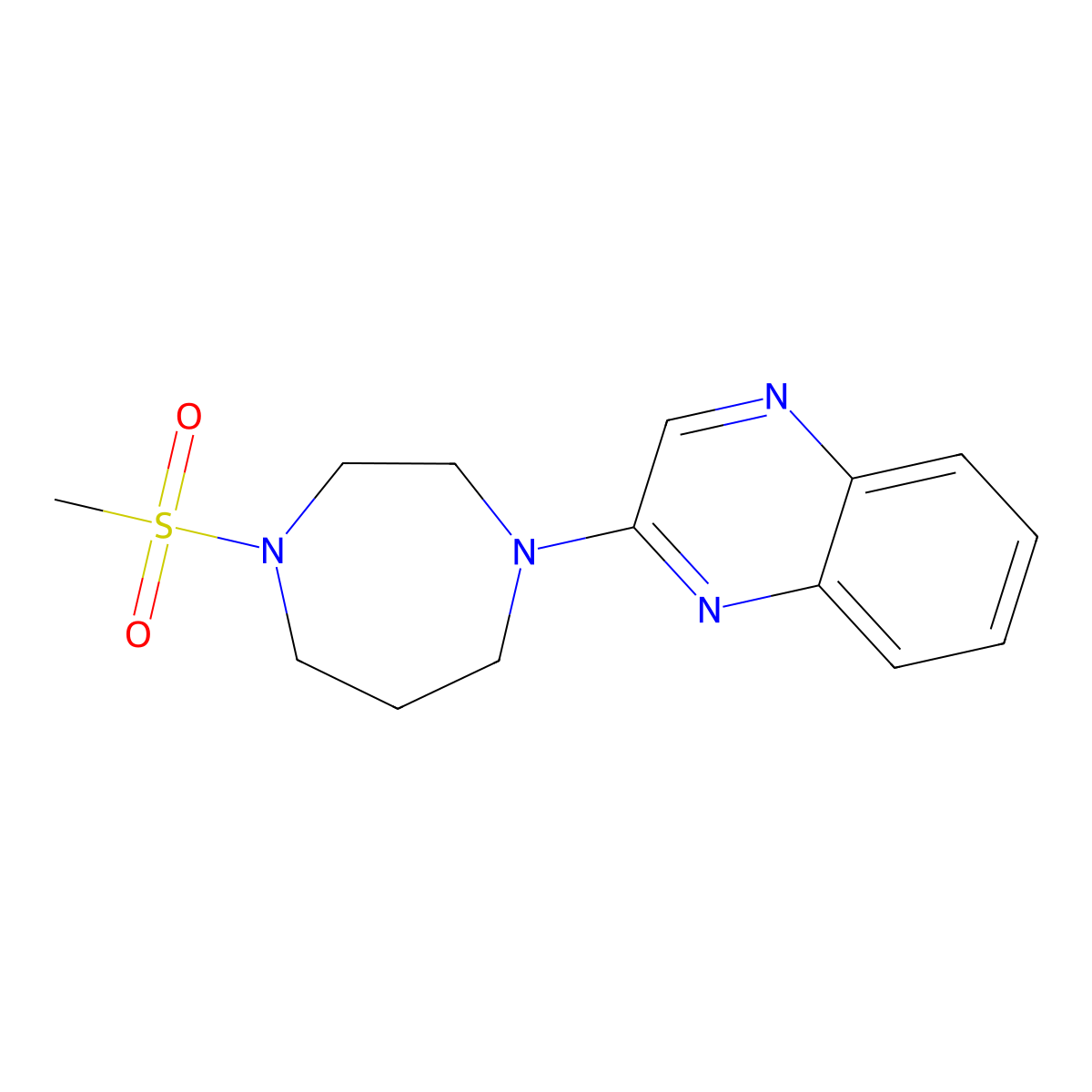 2-(4-Methanesulfonyl-1,4-diazepan-1-yl)quinoxaline molecular structure, CAS 2184094-71-9