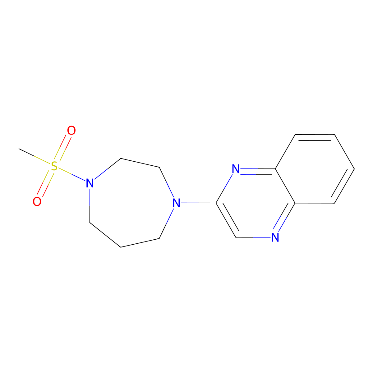 2-(4-Methanesulfonyl-1,4-diazepan-1-yl)quinoxaline molecular structure, CAS 2184094-71-9