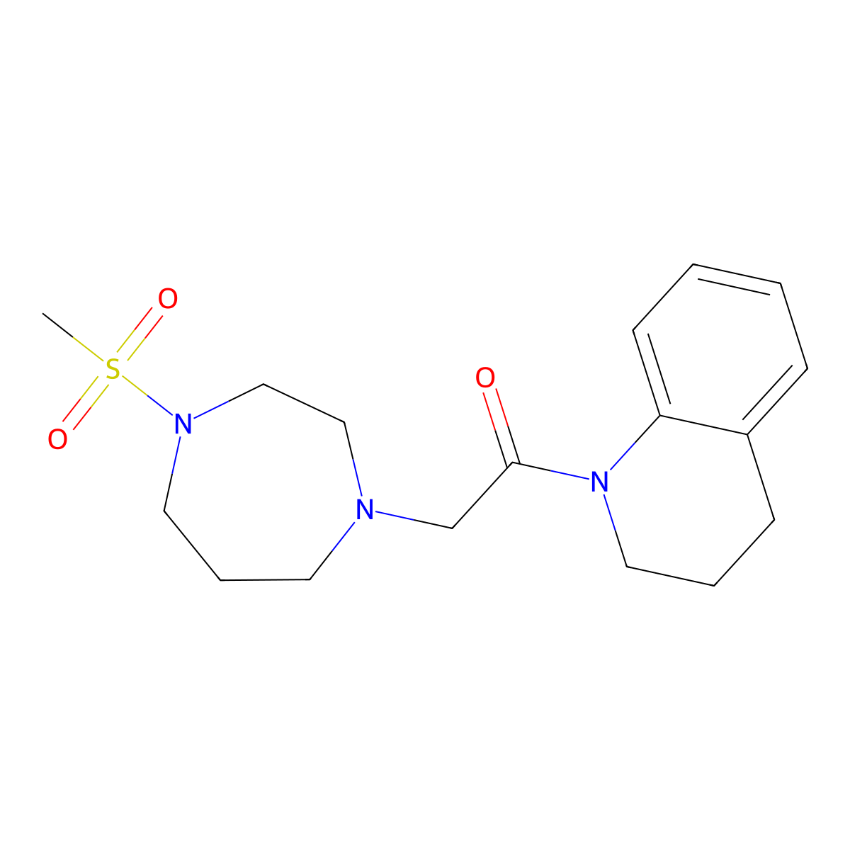 2-(4-Methanesulfonyl-1,4-diazepan-1-yl)-1-(1,2,3,4-tetrahydroquinolin-1-yl)ethan-1-one molecular structure, CAS 2184102-47-2