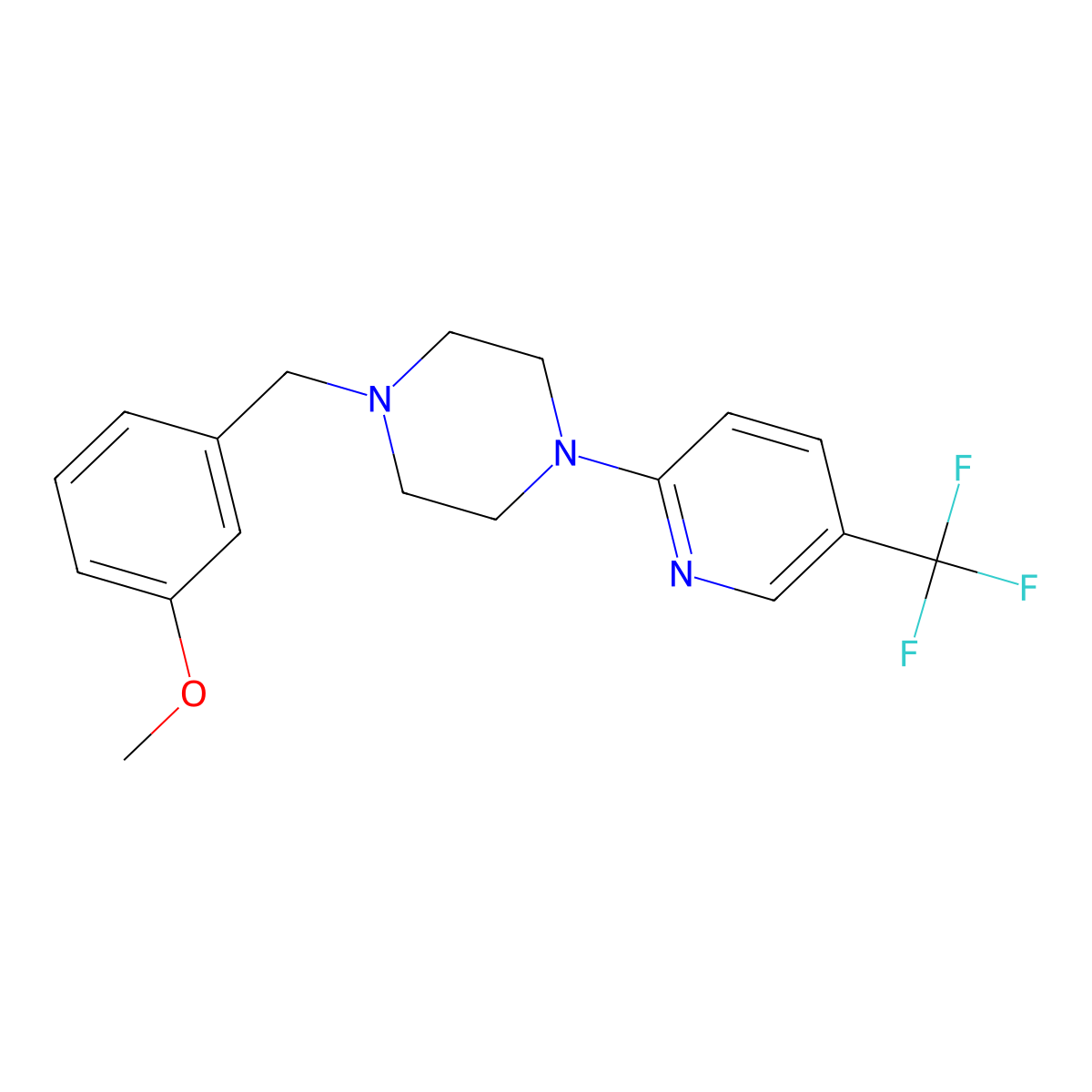 1-[(3-Methoxyphenyl)methyl]-4-[5-(trifluoromethyl)pyridin-2-yl]piperazine molecular structure, CAS 2184148-55-6