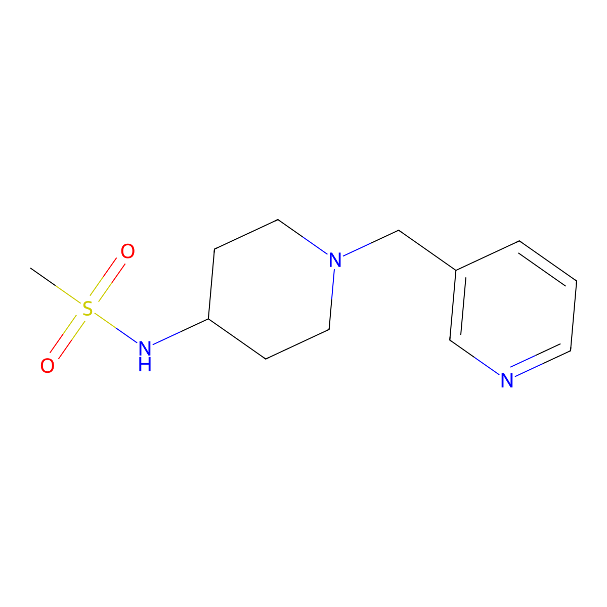 N-(1-(pyridin-3-ylmethyl)piperidin-4-yl)methanesulfonamide molecular structure, CAS 2184209-58-1