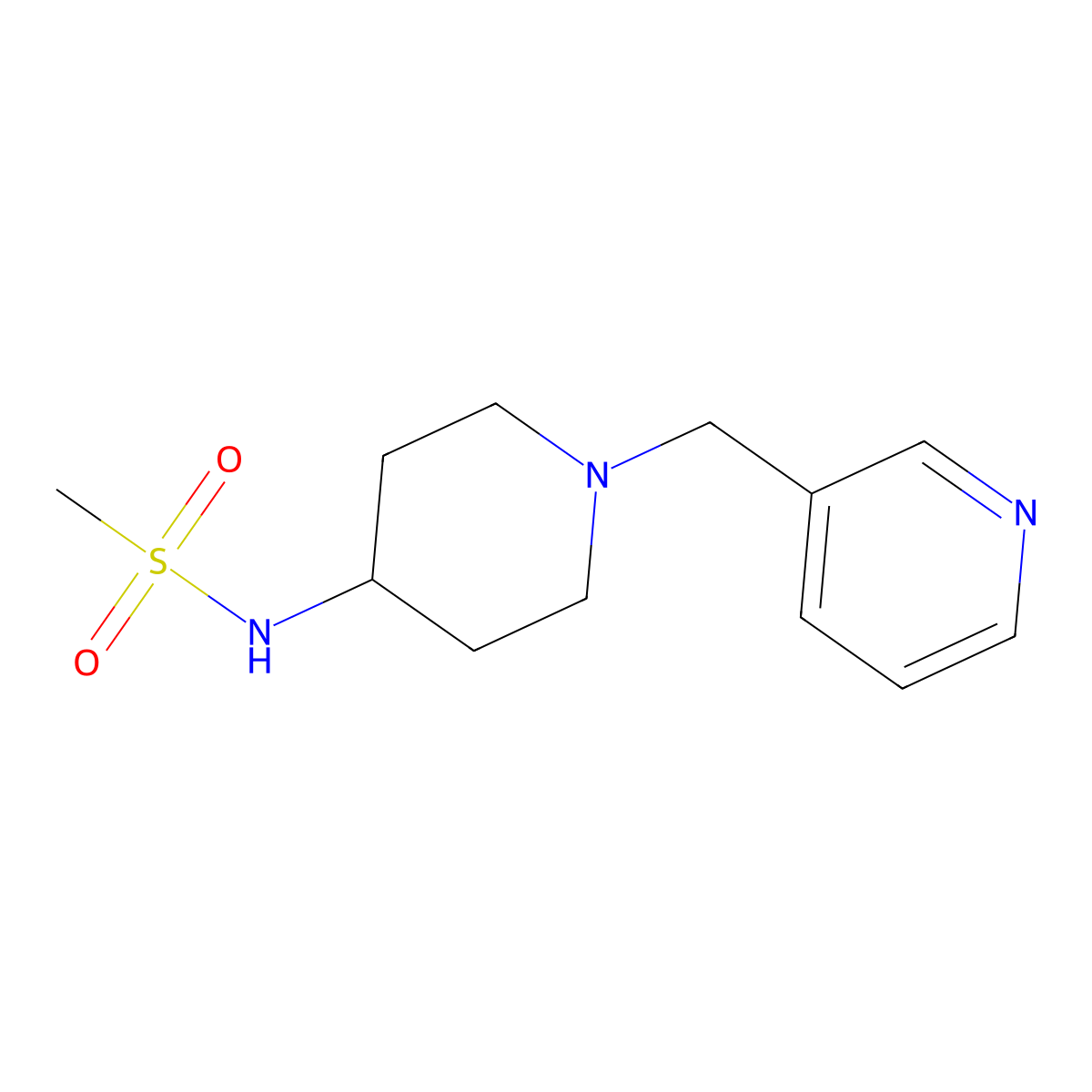 N-(1-(pyridin-3-ylmethyl)piperidin-4-yl)methanesulfonamide molecular structure, CAS 2184209-58-1