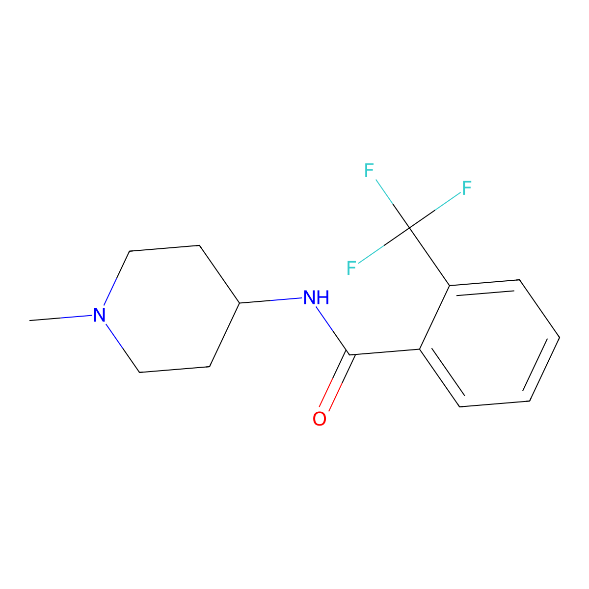N-(1-methylpiperidin-4-yl)-2-(trifluoromethyl)benzamide molecular structure, CAS 2184212-33-5