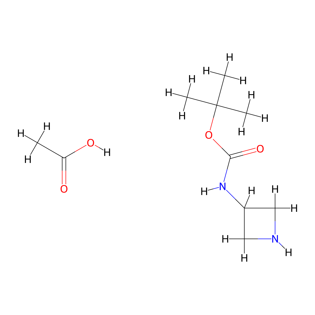 Tert-butyl azetidin-3-ylcarbamate acetate molecular structure, CAS 218430-15-0