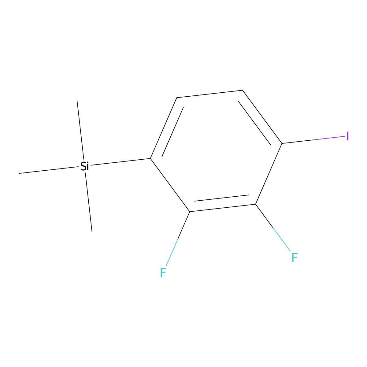 (2,3-Difluoro-4-iodophenyl)trimethylsilane molecular structure, CAS 2184302-38-1