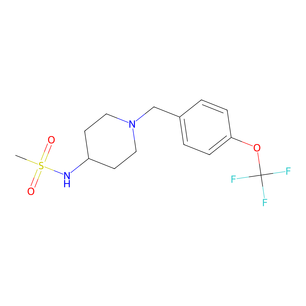 N-(1-{[4-(trifluoromethoxy)phenyl]methyl}piperidin-4-yl)methanesulfonamide molecular structure, CAS 2184308-33-4