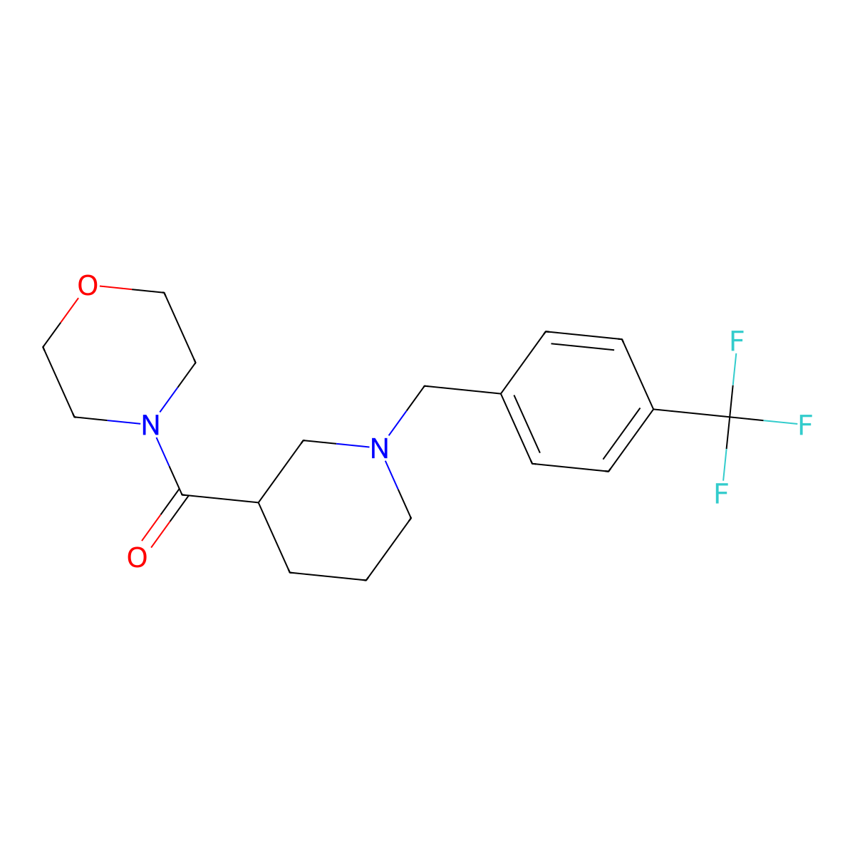 4-(1-{[4-(Trifluoromethyl)phenyl]methyl}piperidine-3-carbonyl)morpholine molecular structure, CAS 2184360-32-3