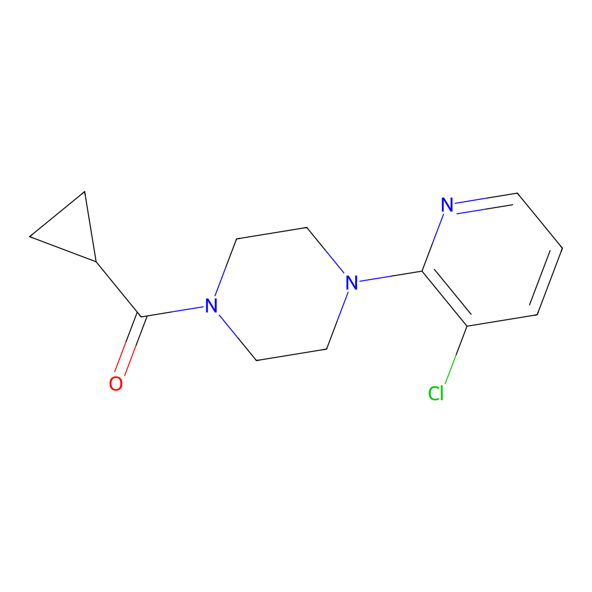 1-(3-Chloropyridin-2-yl)-4-cyclopropanecarbonylpiperazine molecular structure, CAS 2184363-51-5