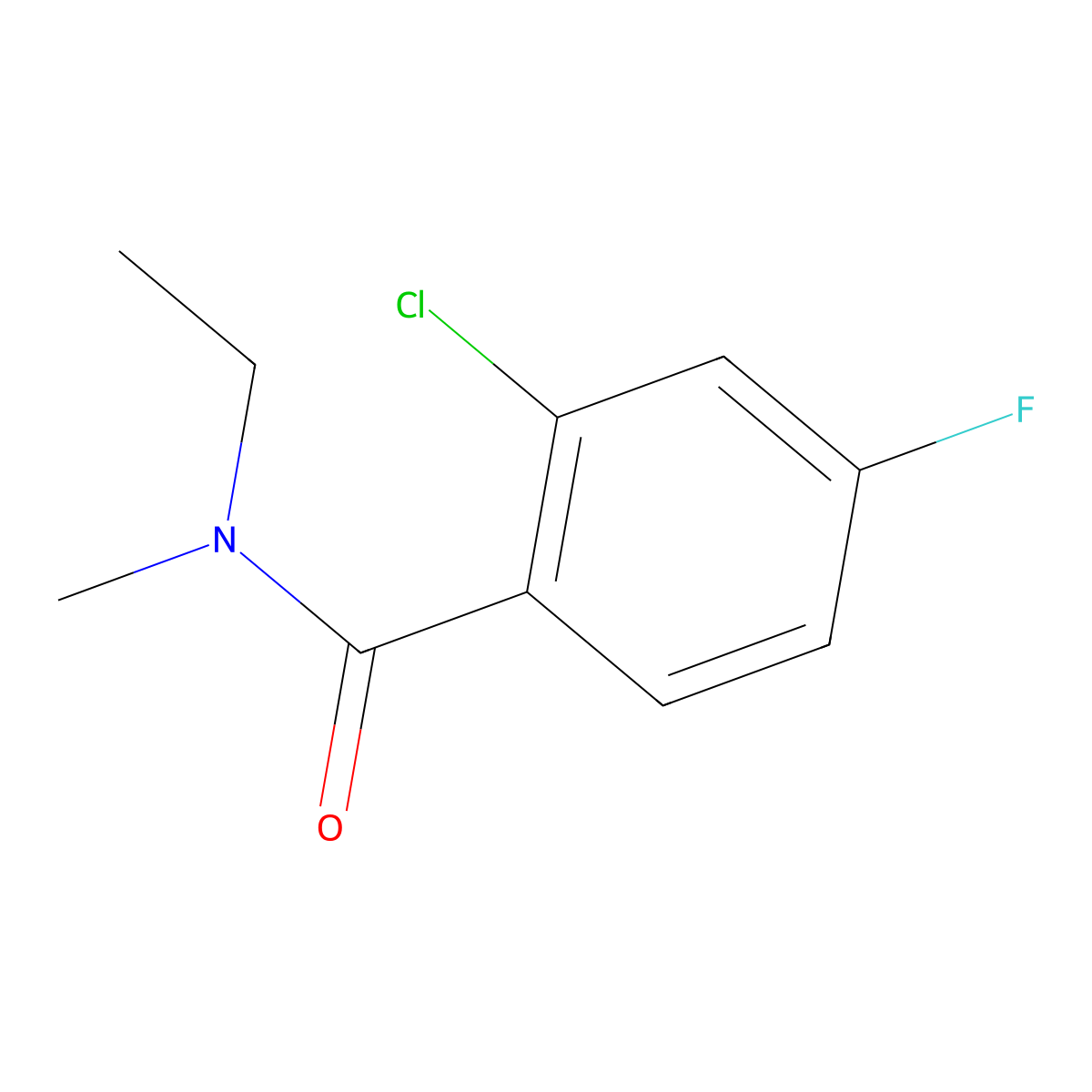 2-Chloro-N-ethyl-4-fluoro-N-methylbenzamide molecular structure, CAS 2184384-74-3