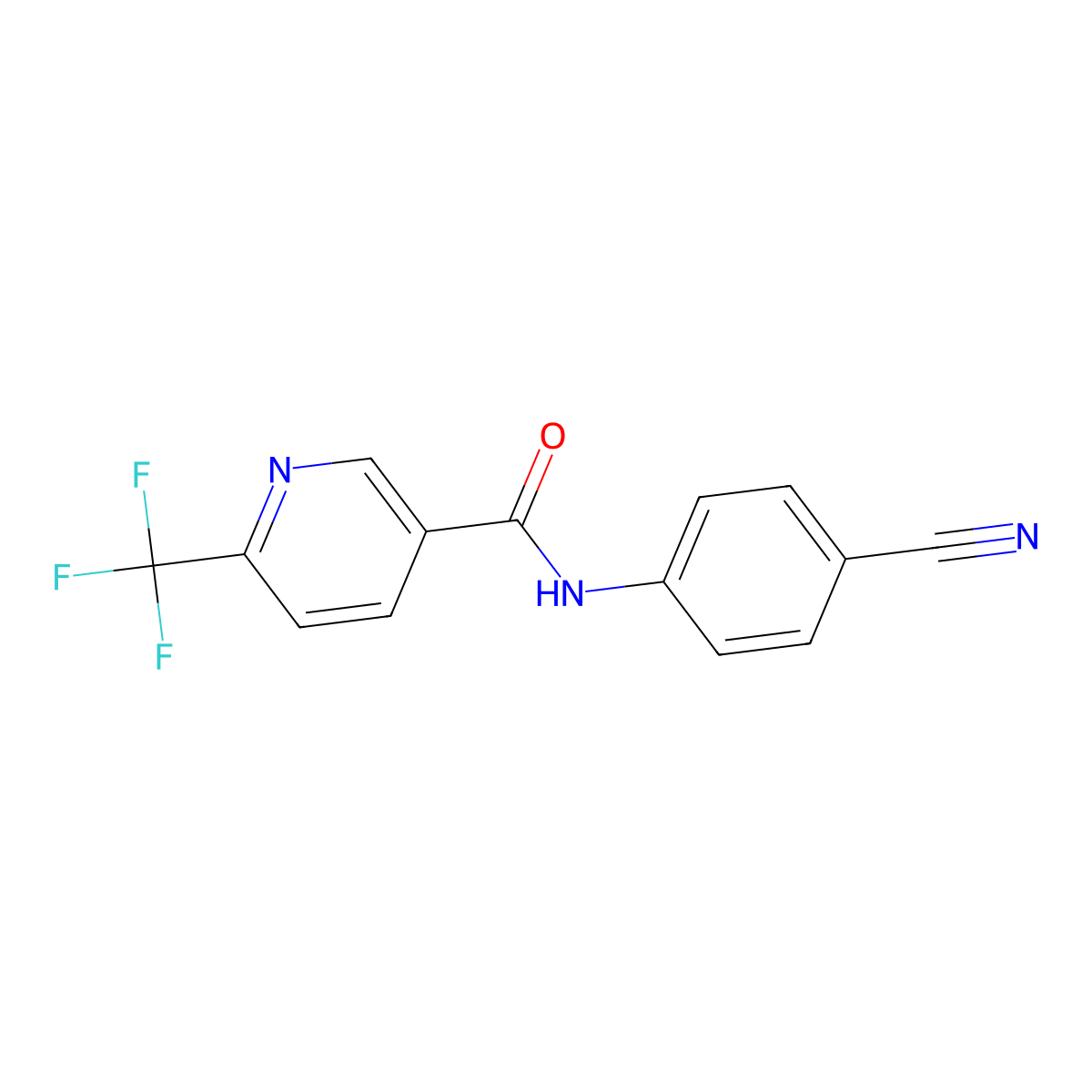 N-(4-cyanophenyl)-6-(trifluoromethyl)pyridine-3-carboxamide molecular structure, CAS 2184391-48-6